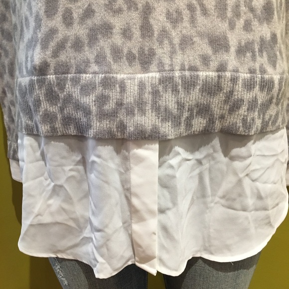 C by Bloomingdale's Cashmere Sweater Shirt Frost - Picture 2 of 8